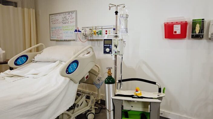 Mobikidz pediatric care mobility equipment next to bed