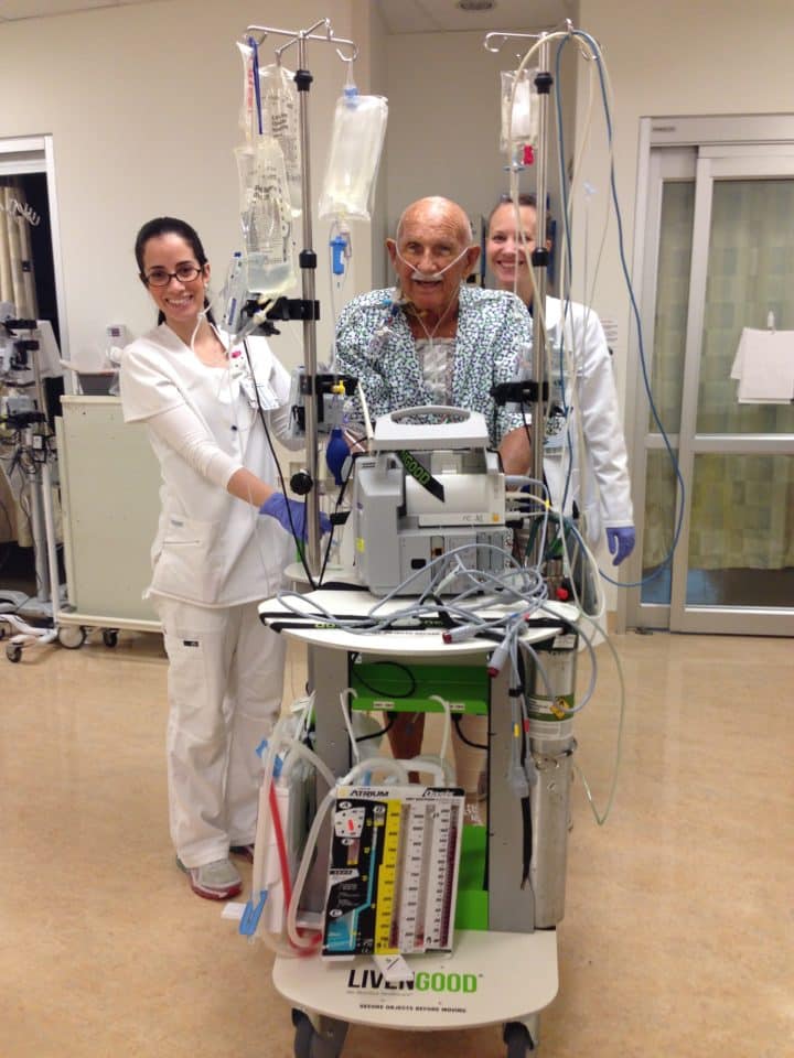 Livengood Patient Ambulation Cardiac Monitor IV Pump Chest Tubes